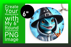 Stylish Round Design Keychain Template , Halloween Dino Product Image 1