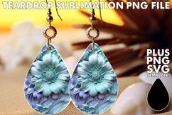 Elegant 3D Teardrop Earring Gallery PNG Product Image 1