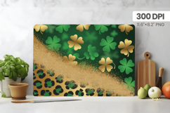 Shamrock and Gold Texture Cutting Board PNG Sublimation Desi Product Image 1