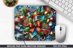 Mouse Pad Sublimation, Christmas Mouse Pad PNG Design Product Image 1