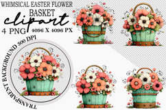 Whimsical Easter Flower Basket Clipart Product Image 1