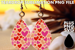 Playful Teardrop Earrings GIFT MAGIC, Valentine's Pattern Product Image 1