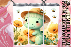 Vibrant Joy 20oz tumbler wrap, Cute Dino Product Image 1