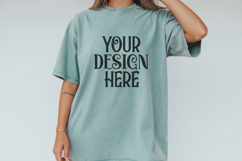 Chalky Mint Comfort Colors 1717 T-shirt Mockups, Real Model Product Image 1