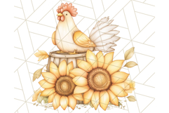 Rustic Sunflower Clipart, Soft Country Farmhouse Florals Png Product Image 4