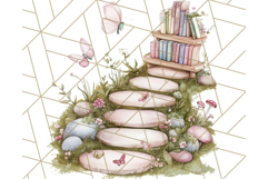Bookish Fairy PNG Clipart, Whimsical Reading Elements Png Product Image 4