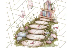 Bookish Fairy PNG Clipart, Whimsical Reading Elements Png Product Image 4