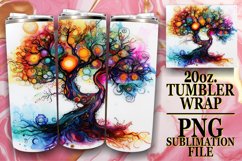 Vibrant Chic Spring Tree Tumbler Sublimation Product Image 1