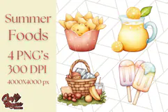 Pastel Summer Treats Clipart PNG, Cute Picnic Fair Food Art Product Image 1