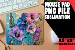Colorful Flower Designs Mouse Pad PNG Product Image 1