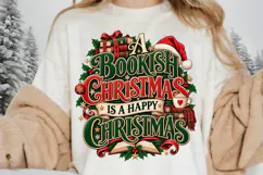 A Bookish Christmas Is a Happy Christmas PNG, Christmas Book Product Image 2