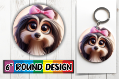 Cozy Keychain Round Design, 3D Dog Product Image 1