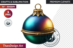 Christmas Baubles Clipart, Festive Holiday Ornaments PNG Product Image 1