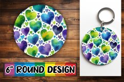 Whimsical Keychain Round Style, Heart Product Image 1