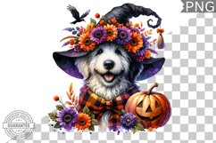 Halloween Dog Flowers Sublimation - Clipart PNG Design Product Image 1