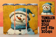 Snowman Tumbler Wrap - Holiday Winter 20oz Sublimation Product Image 1