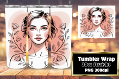 VIBRANT 20oz Tumbler Template for DIY , Beauty Woman Product Image 1