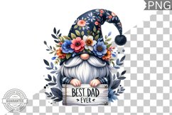 Best Dad Ever Sublimation - Father's Day Gnome Clipart PNG Product Image 1