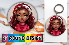 Luminous Circle Coasters Sublimation, Afro Girl Product Image 1