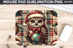 Watercolor Owls Mouse Pad Sublimation - Christmas PNG Design Product Image 1