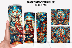 Owls Skinny Tumbler 20oz Wrap Design,4th of july Tumbler PNG Product Image 1