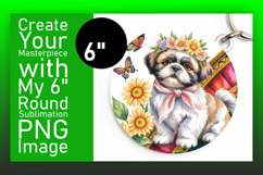 Vibrant Circle PNG Coaster Artwork , Cute Dog Product Image 1