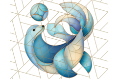 Stained Glass Sea Creatures PNG Clipart, Ocean Fantasy Product Image 4