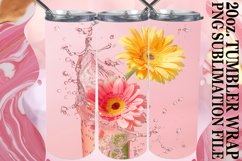 Tranquil Tide: Floral Water Tumbler Design - 20oz Product Image 1