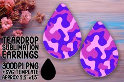 Neon Vibrance Teardrop Earring Sublimation Design Product Image 1