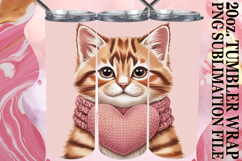 Vibrant dreams 20oz tumbler wrap, Valentines Cat Product Image 1