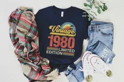 Vintage 1980 Limited edition SVG - 43rd Birthday SVG T-shirt Product Image 2