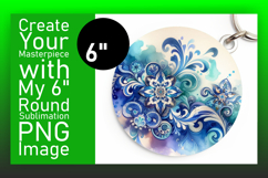Artful Round Design for Keychains , Watercolor Patter Product Image 1