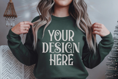 Forest Green Gildan 18500 Sweatshirt Mockup, Unisex mockups Product Image 1
