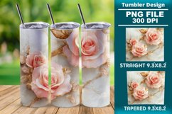 3D Rose Tumbler 20oz skinny wrap design, Tumbler design Product Image 1