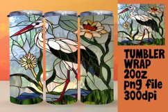 Stained Glass Bird Design Tumbler Wrap for Sublimation Product Image 1