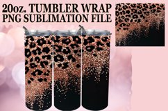 Glittery Floral Leopard Tumbler Wrap - Glamorous Splendor Product Image 1