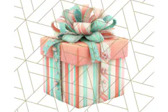 Coral and Aqua Christmas Clipart PNG, Pastel Holiday Art Product Image 4