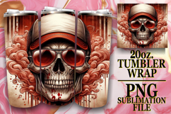 Heartfelt dreams 20oz tumbler wrap, Skull Product Image 1