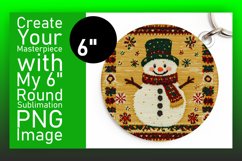 Dynamic Round Design for Keychains , Snowman Product Image 1