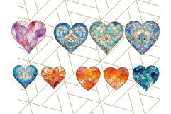 Stained Glass Heart PNG Clipart in Pastel and Bright Colors Product Image 8