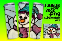 Christmas Snowman 3D Stained Glass Tumbler Wrap Product Image 1
