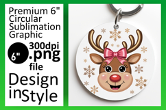 Stylish Round Design Keychain Artwork , Cute Christmas Product Image 1