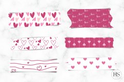 18 Digital Valentine&#039;s Day Washi Tape, Heart Stickers Product Image 2