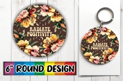 Bright Ornaments Round Sublimation, Flower Quote Product Image 1