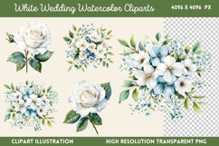 White Wedding Watercolor Clipart PNG Product Image 1