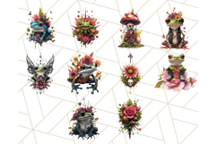 Floral Punk Frogs PNG - Neon Grunge Amphibians Clipart Product Image 6