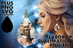 Lovely Teardrop Earrings Sublimation, Christmas Product Image 1