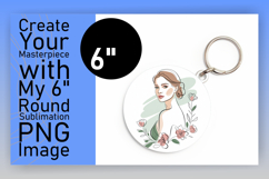 Chic Circle PNG Keychain Design , Beauty Woman Product Image 1