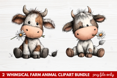 Whimsical Farm Animal Clipart | Cute Farm Animals PNG Set Product Image 1