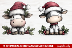 Whimsical Christmas Clipart | Cute Festive Holiday PNG Product Image 1